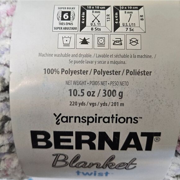 Bernat Blanket Twist Yarn LILAC GROVE 10.5 OZ SKEIN - Picture 2 of 8